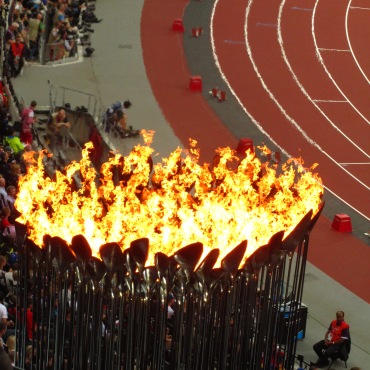 The giant Olympic Flame